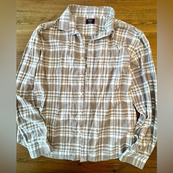 Untuckit | Button Down Flannel Shirt | Shacket | Stone & White Checked | XXXL - Picture 1 of 2